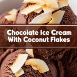 Chocolate Ice Cream With Coconut Flakes