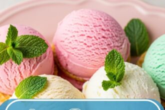 Ice Cream With Wafer And Mint