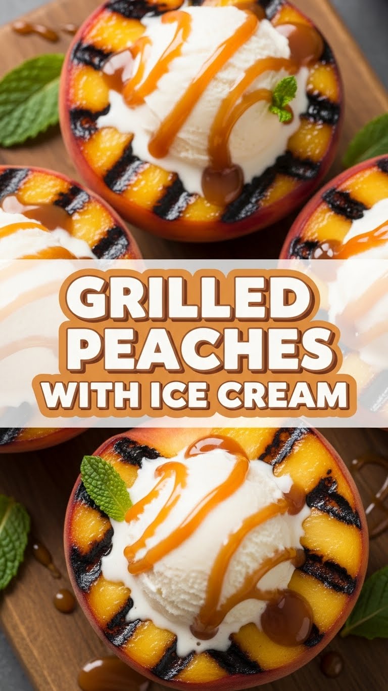 Grilled Peaches With Ice Cream