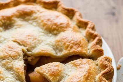 Homemade Apple Pie With Slice Missing