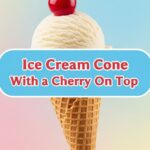 Ice Cream Cone With Cherry On Top