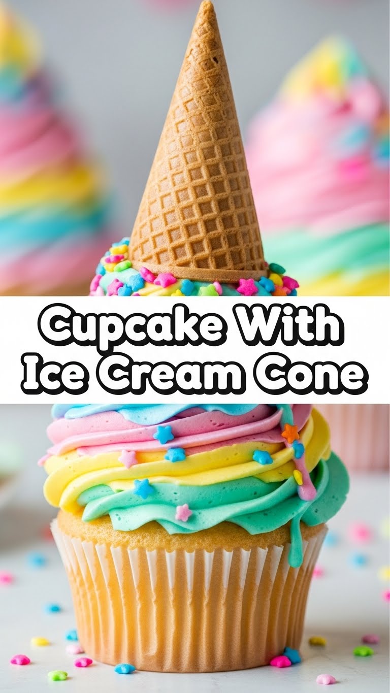 Cupcake With Ice Cream Cone