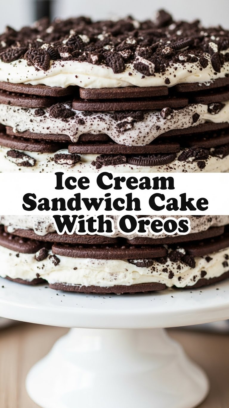 Ice Cream Sandwich Cake With Oreos