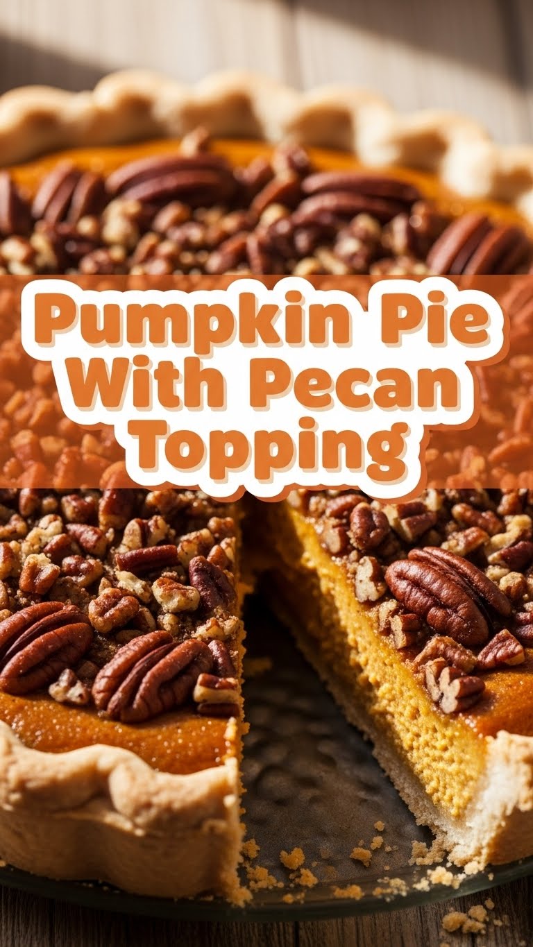Pumpkin Pie With Pecan Topping