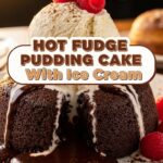 Hot Fudge Pudding Cake With Ice Cream