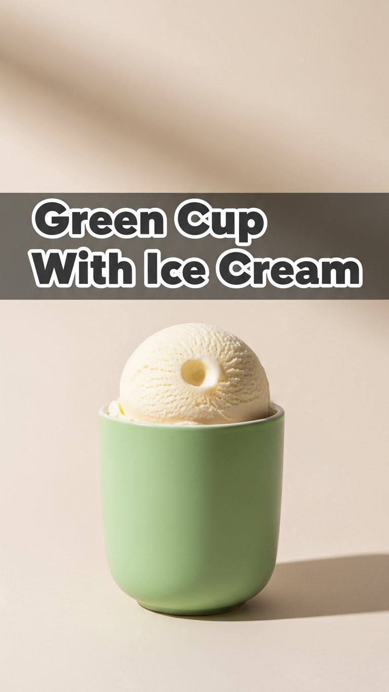 Green Cup With Ice Cream