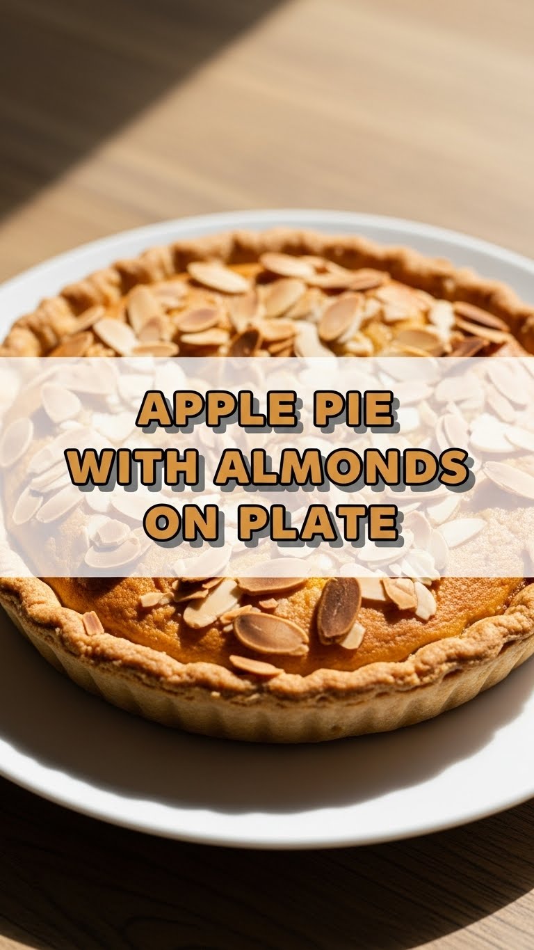 Apple Pie With Almonds On Plate