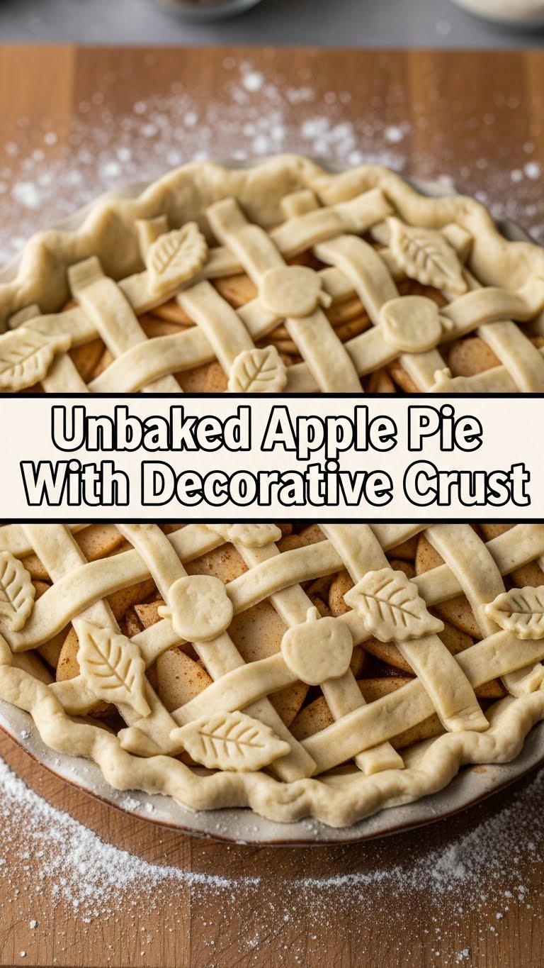 Unbaked Apple Pie With Decorative Crust