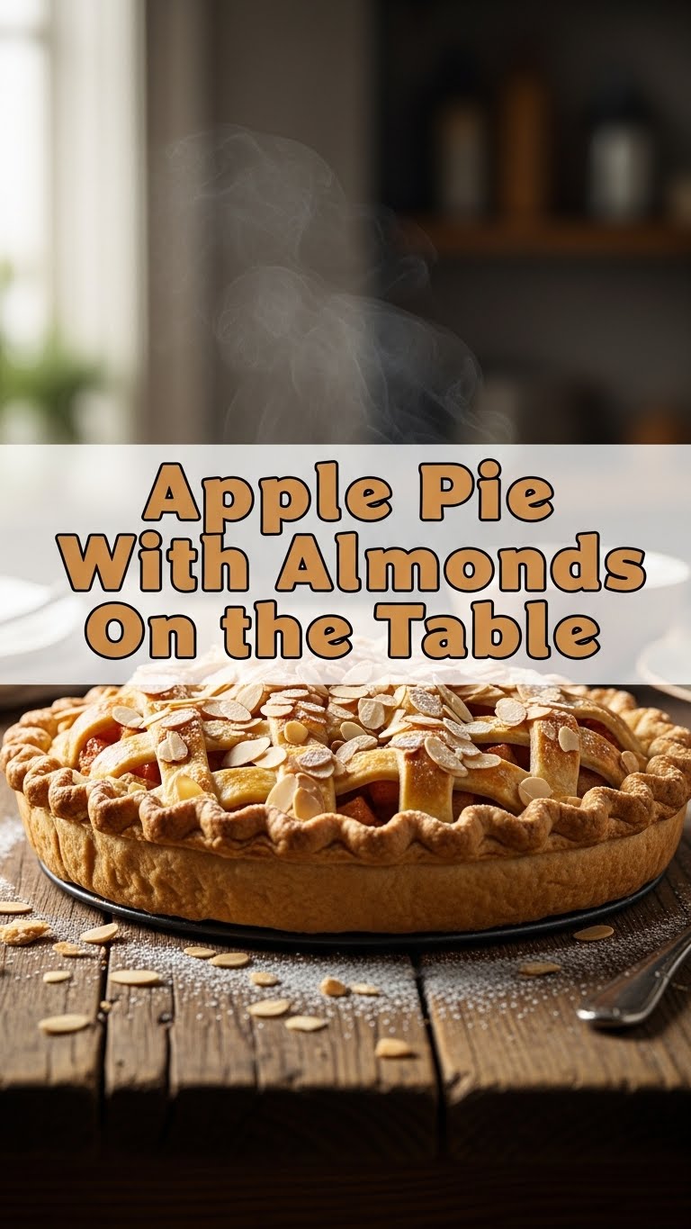 Apple Pie With Almonds On Table