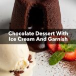 Chocolate Dessert With Ice Cream And Garnish