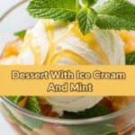 Dessert With Ice Cream And Mint