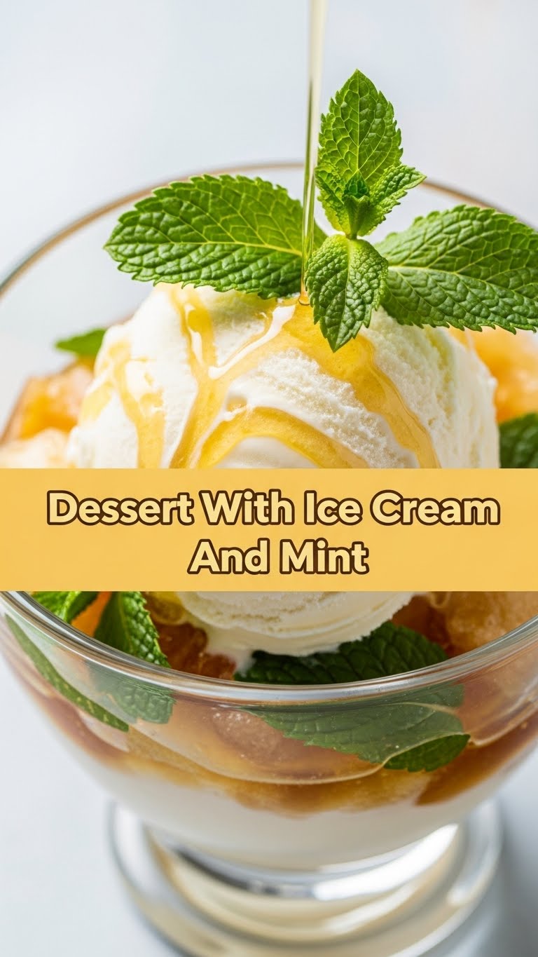 Dessert With Ice Cream And Mint