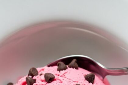 Strawberry Ice Cream With Chocolate Chips