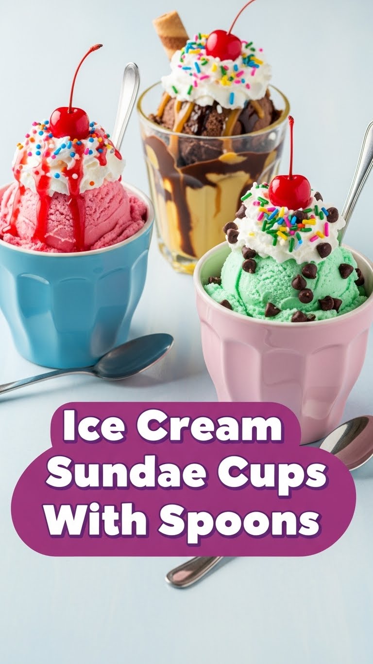 Ice Cream Sundae Cups With Spoons