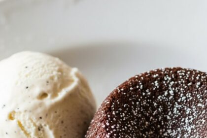 Lava Cake With Ice Cream