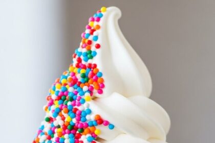 Soft Serve Ice Cream Cone With Sprinkles