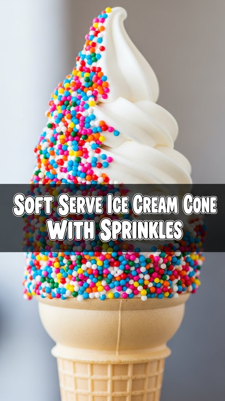 Soft Serve Ice Cream Cone With Sprinkles