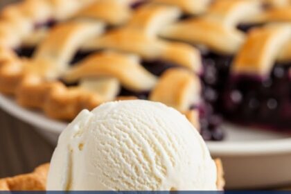 Blueberry Pie With Ice Cream
