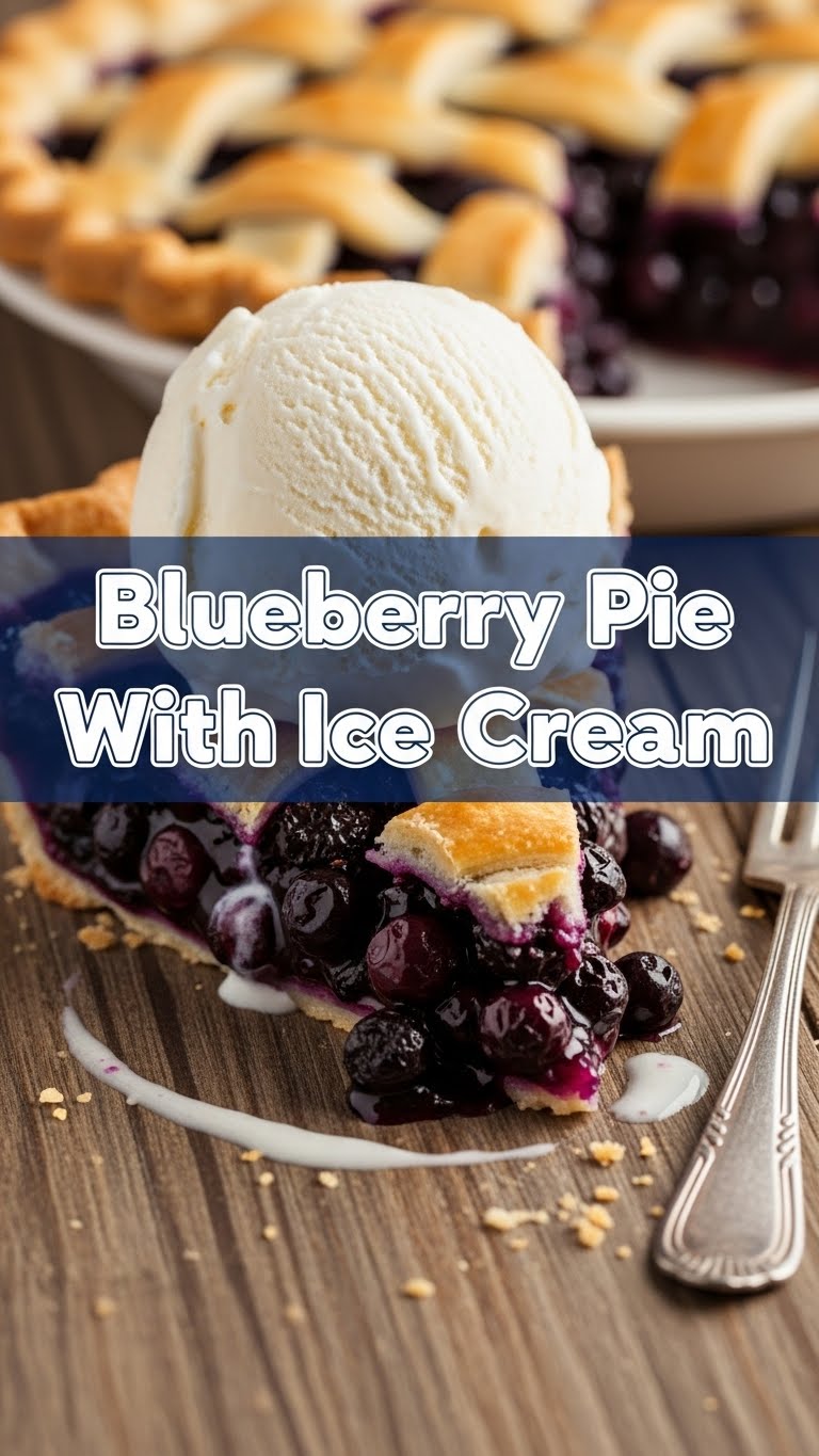 Blueberry Pie With Ice Cream