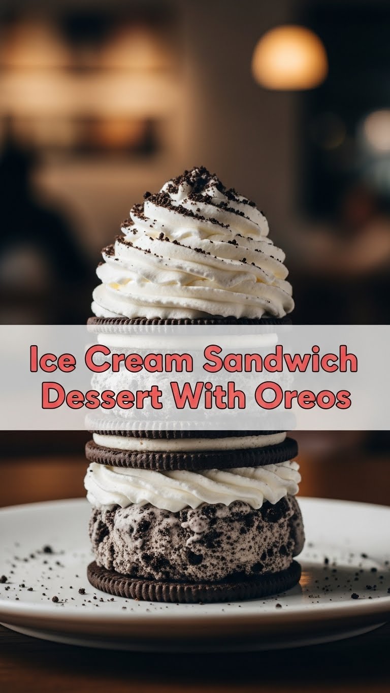 Ice Cream Sandwich Dessert With Oreos