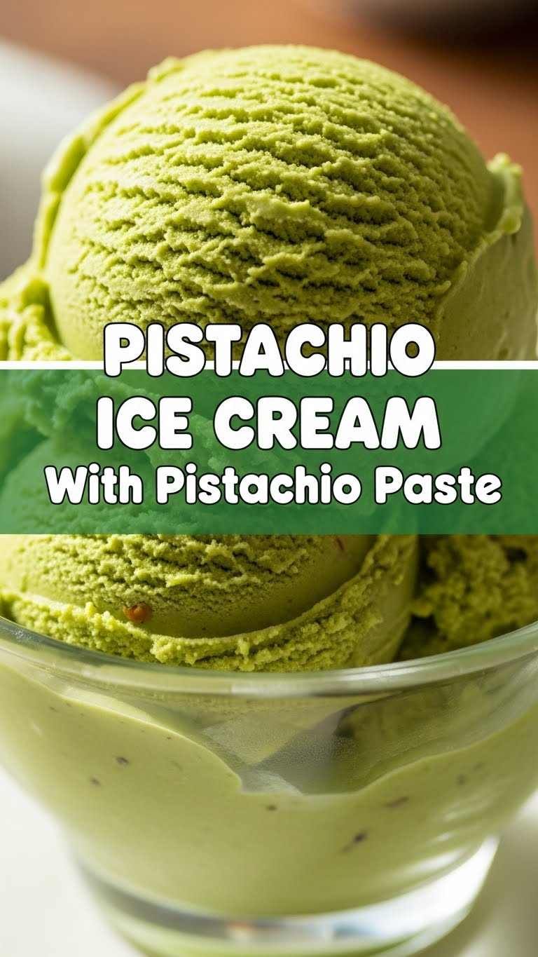 Pistachio Ice Cream With Pistachio Paste