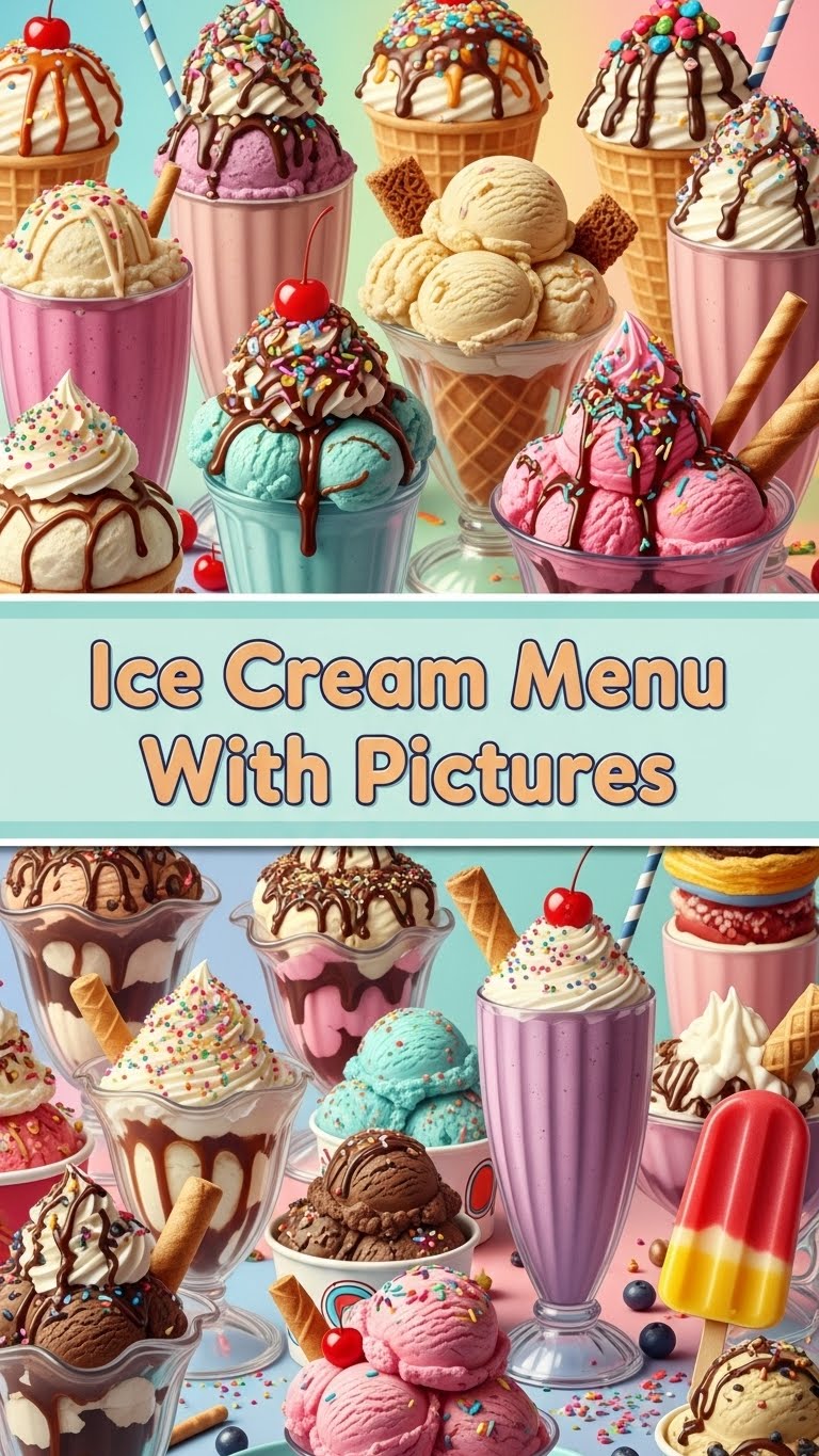 Ice Cream Menu With Pictures