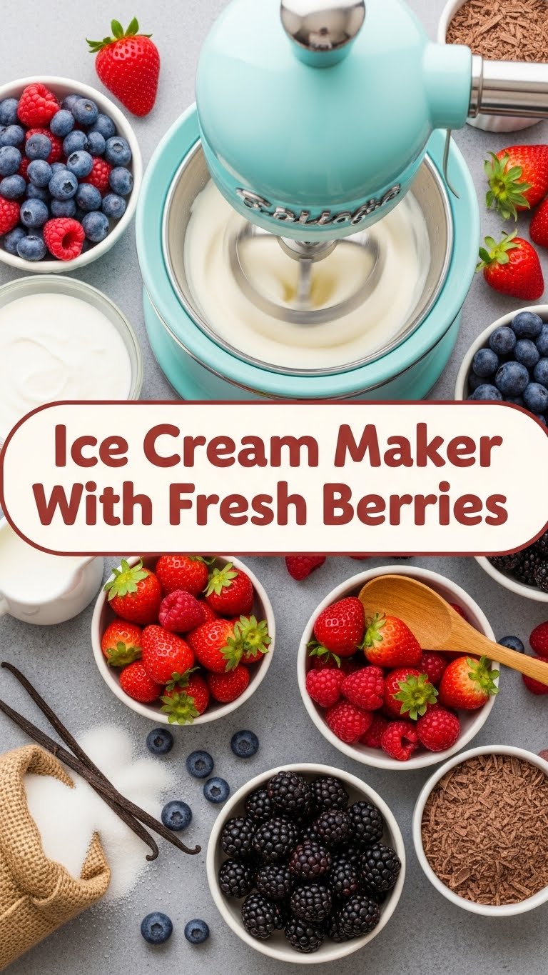 Ice Cream Maker With Fresh Berries