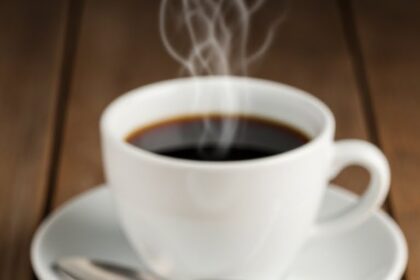 Brownie With Ice Cream And Coffee