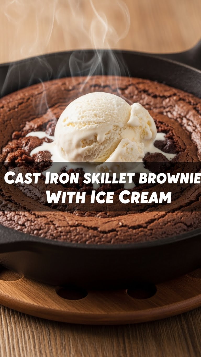 Cast Iron Skillet Brownie With Ice Cream