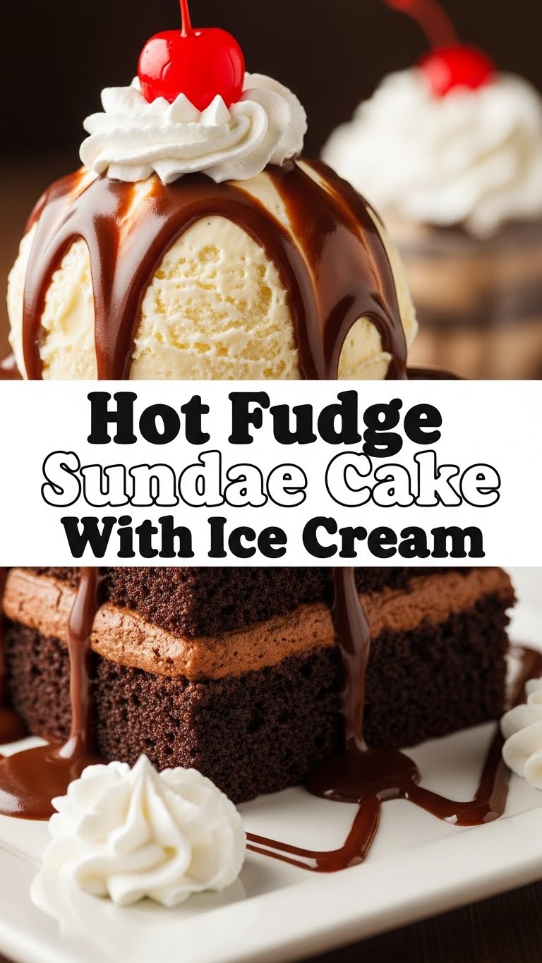 Hot Fudge Sundae Cake With Ice Cream