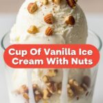 Cup Of Vanilla Ice Cream With Nuts