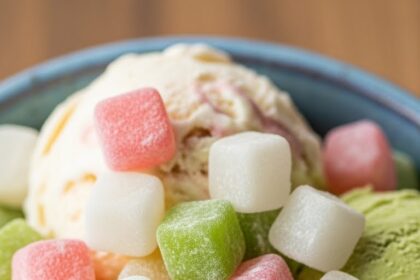 Ice Cream With Mochi Topping