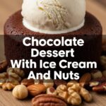 Chocolate Dessert With Ice Cream And Nuts