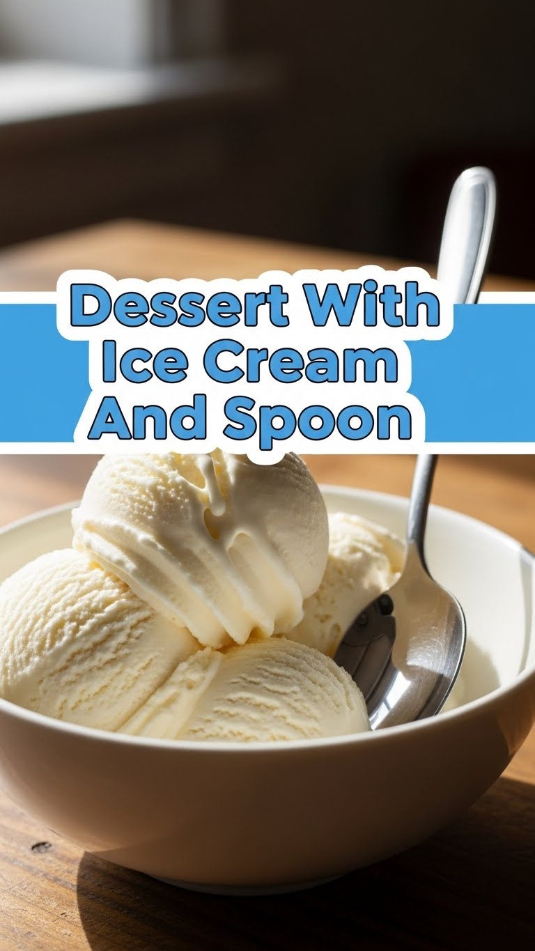 Dessert With Ice Cream And Spoon