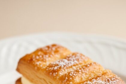 Dessert With Pastry And Ice Cream