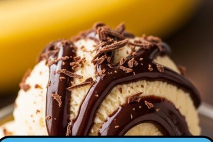 Banana Ice Cream With Chocolate Topping
