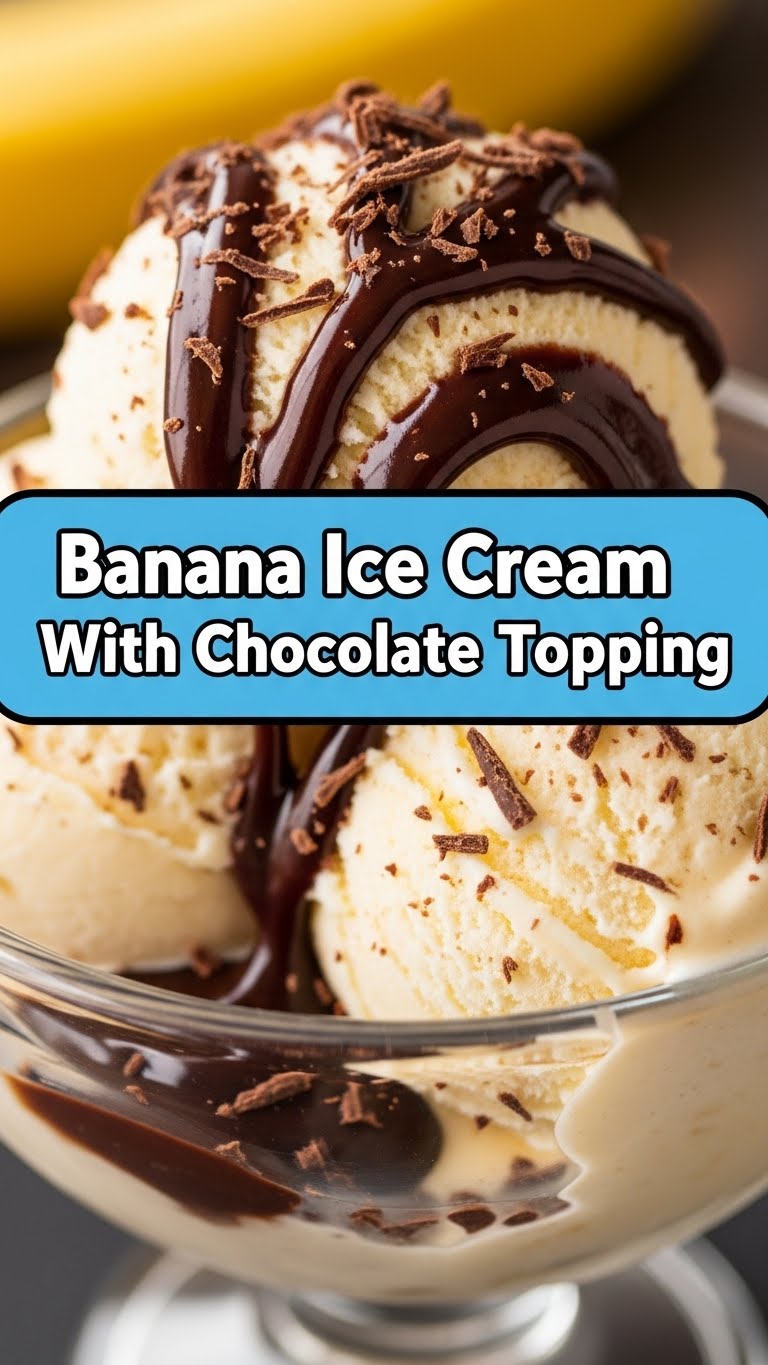 Banana Ice Cream With Chocolate Topping