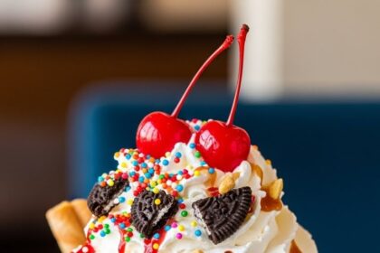 Ice Cream Dessert With Toppings