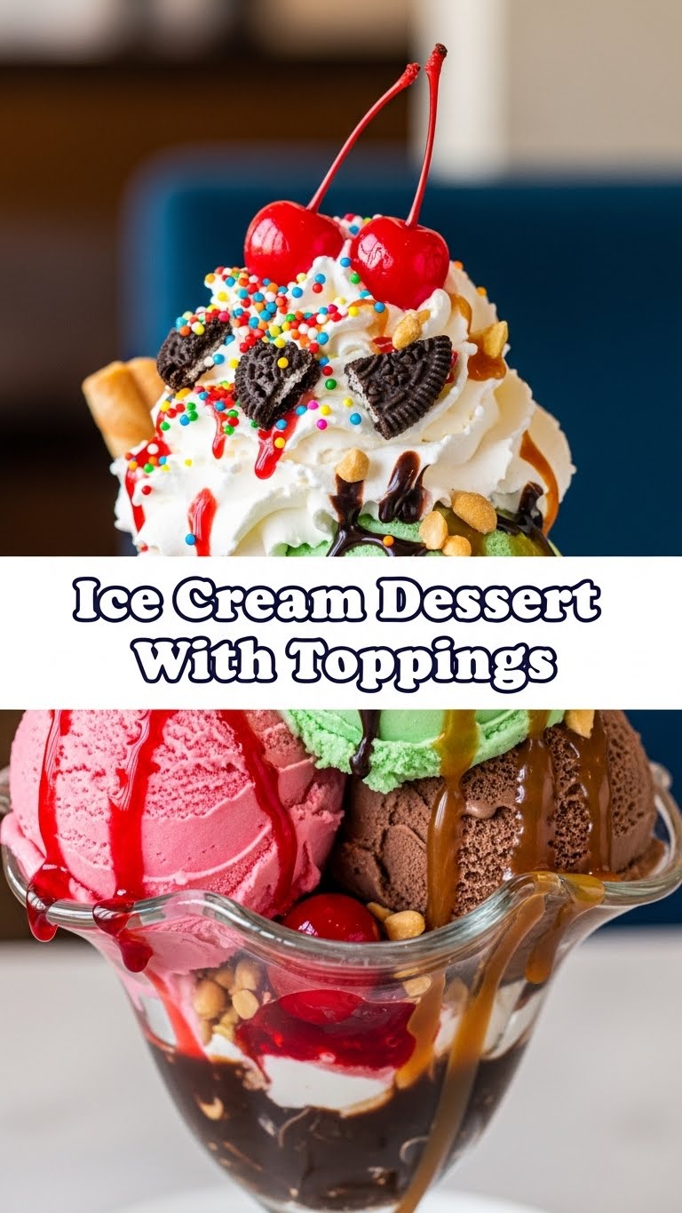 Ice Cream Dessert With Toppings