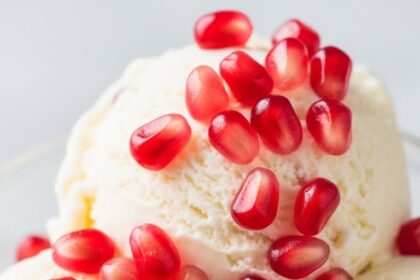 Ice Cream With Pomegranate Toppings
