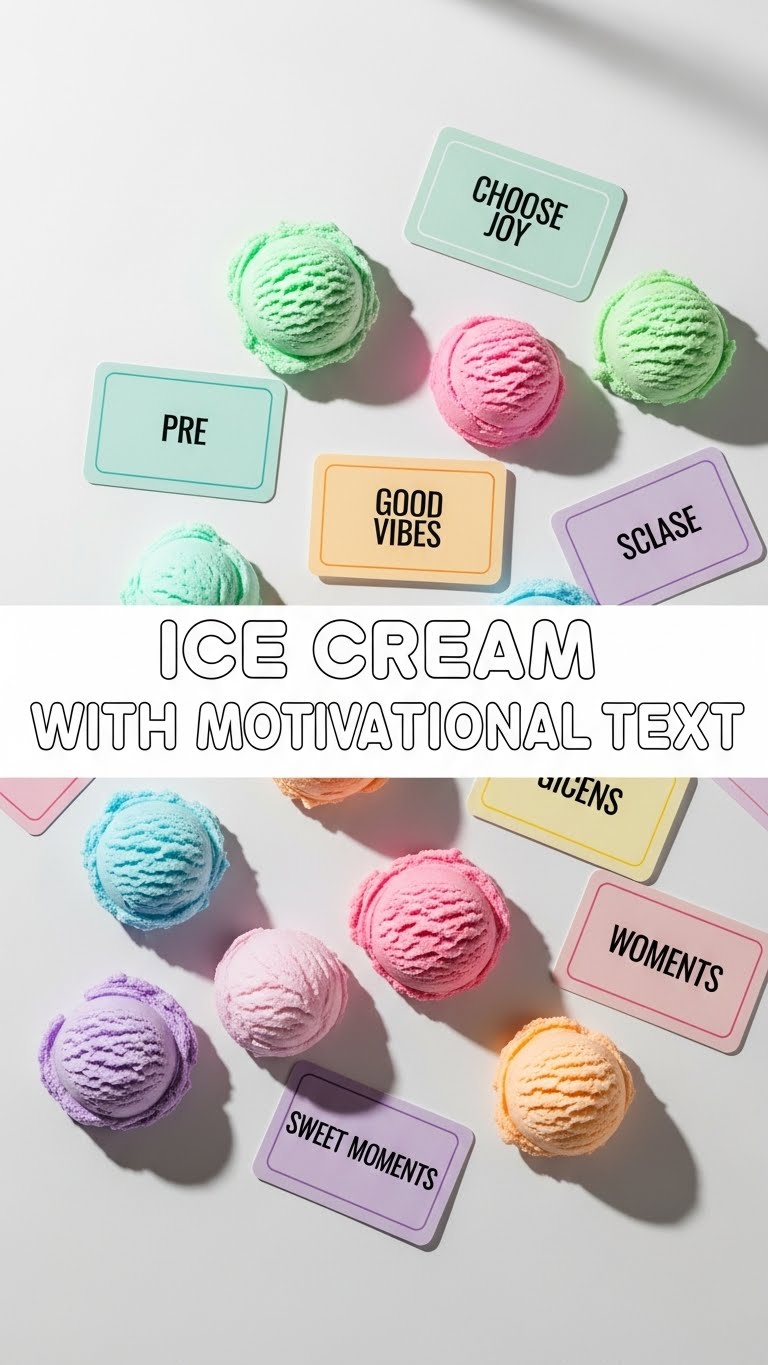 Ice Cream With Motivational Text