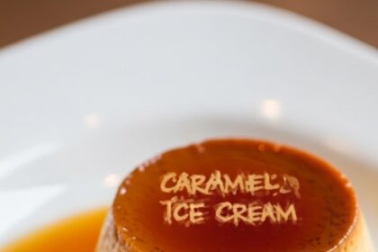 Caramel Flan With Ice Cream
