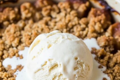 Cinnamon Apple Crisp With Ice Cream