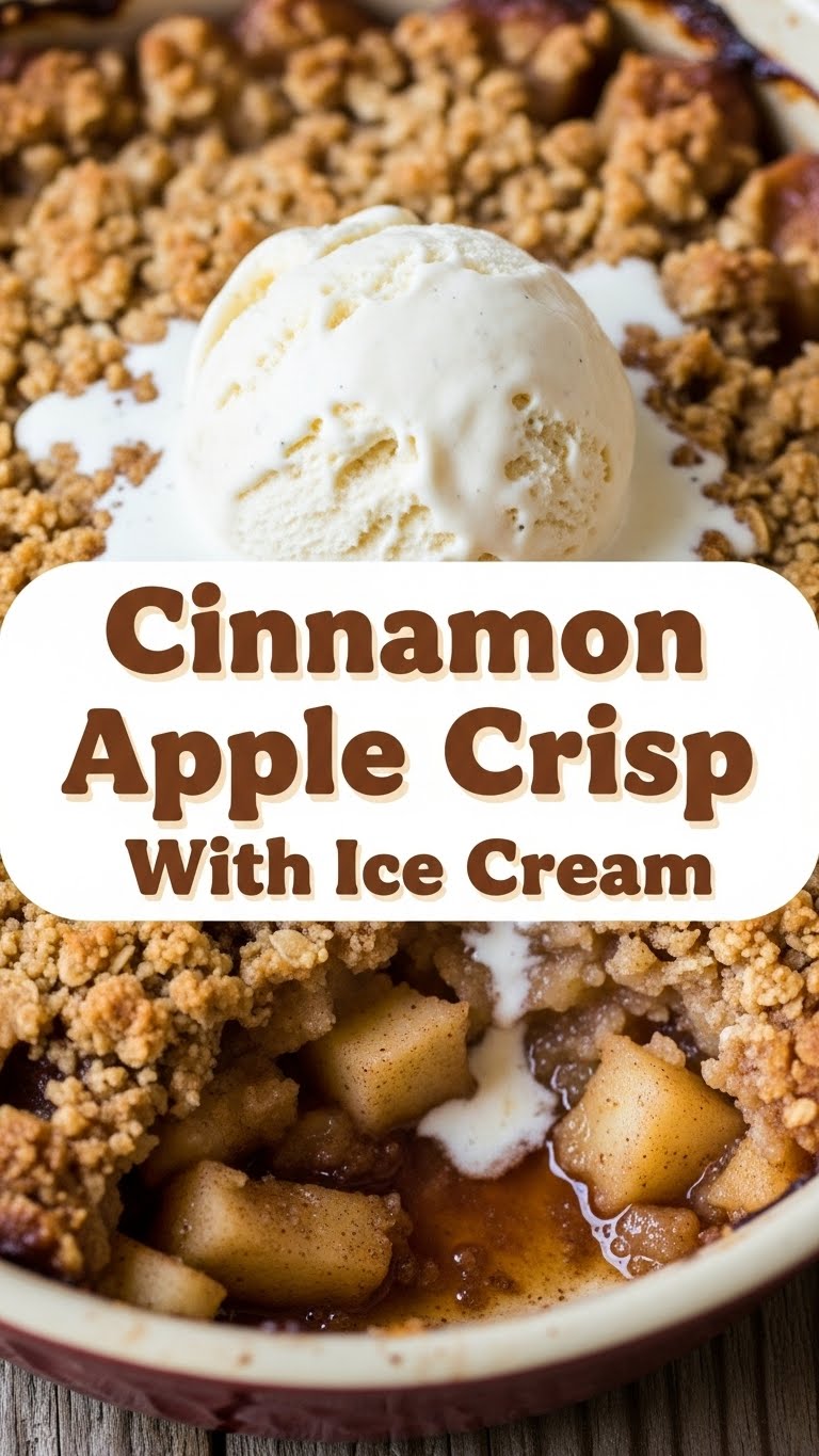Cinnamon Apple Crisp With Ice Cream
