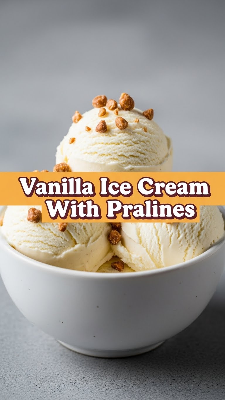 Vanilla Ice Cream With Pralines