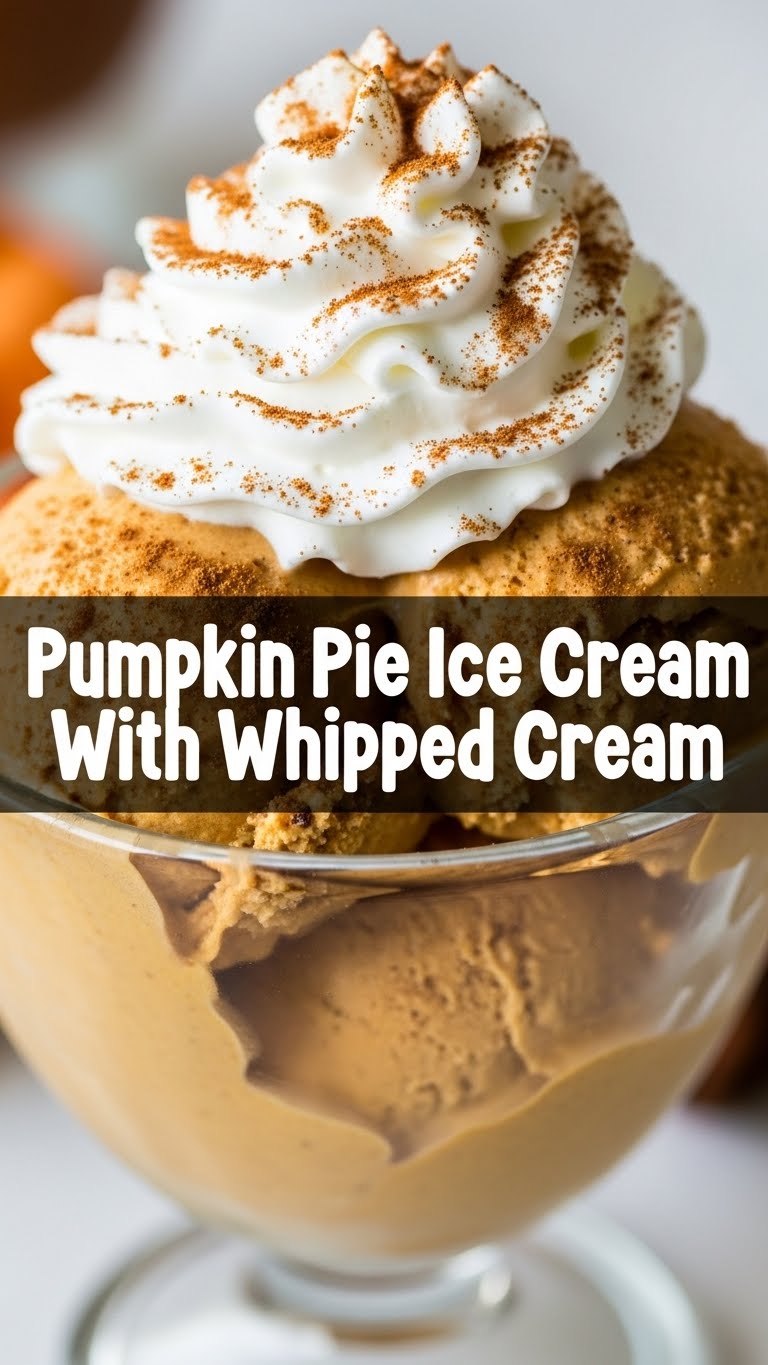 Pumpkin Pie Ice Cream With Whipped Cream