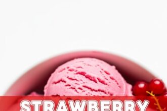 Strawberry Ice Cream With Red Currants