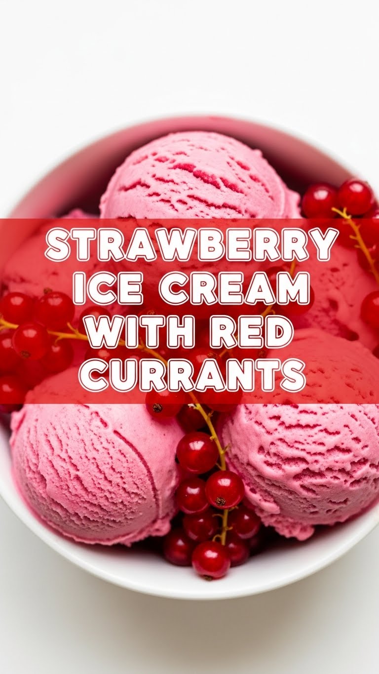 Strawberry Ice Cream With Red Currants