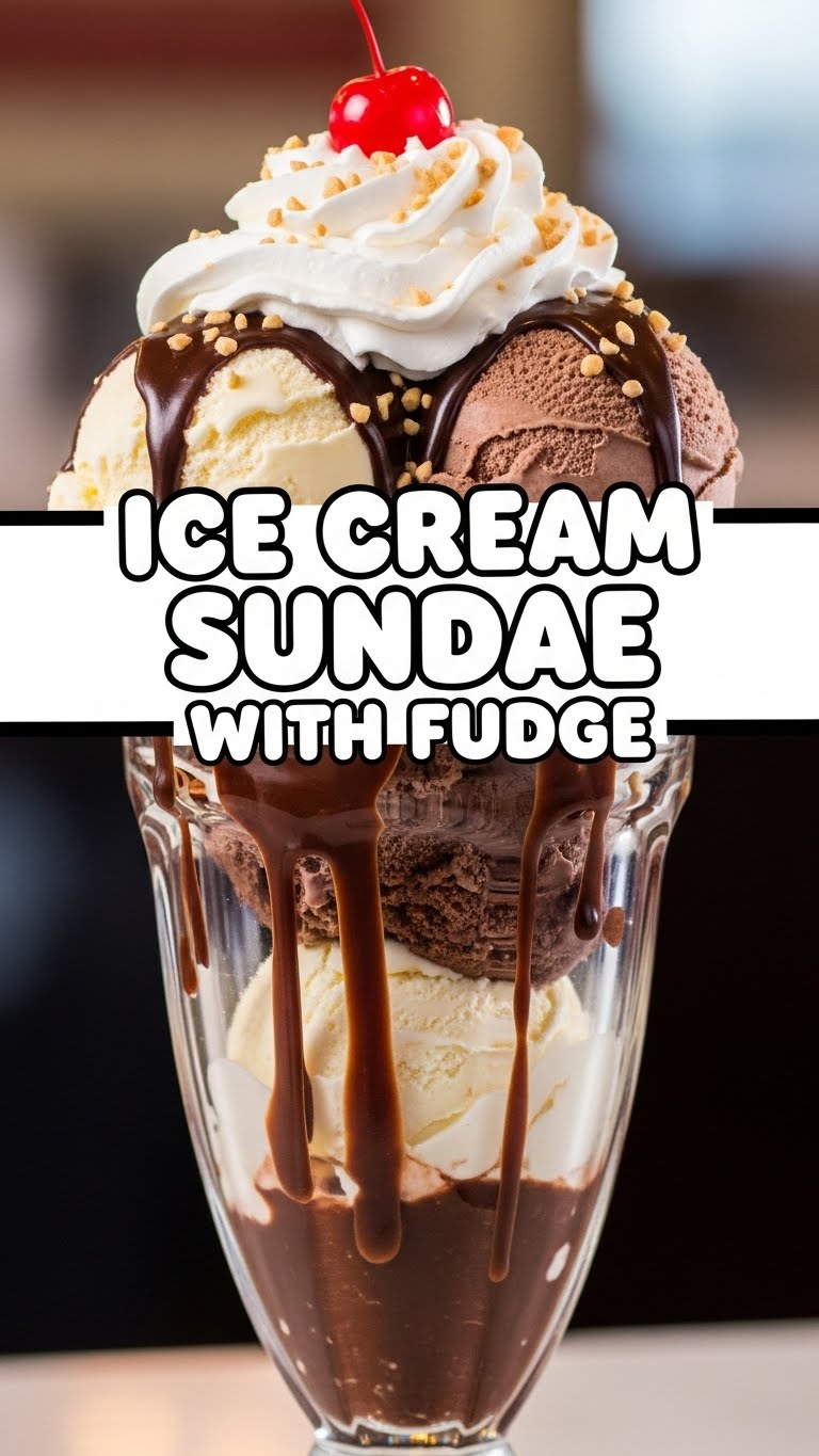 Ice Cream Sundae With Fudge