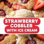 Strawberry Cobbler With Ice Cream